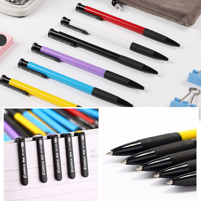 辦公學習首選 齊心藍色按動圓珠筆，批發免郵，品質無憂